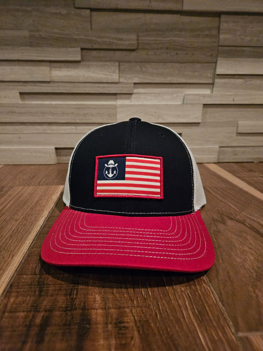 Lake Cowboy Patriot Baseball Hat (Red Blue & White)
