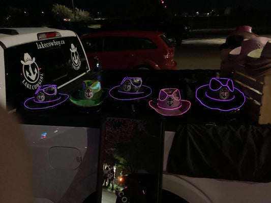 Neon LED light up cowboy hat