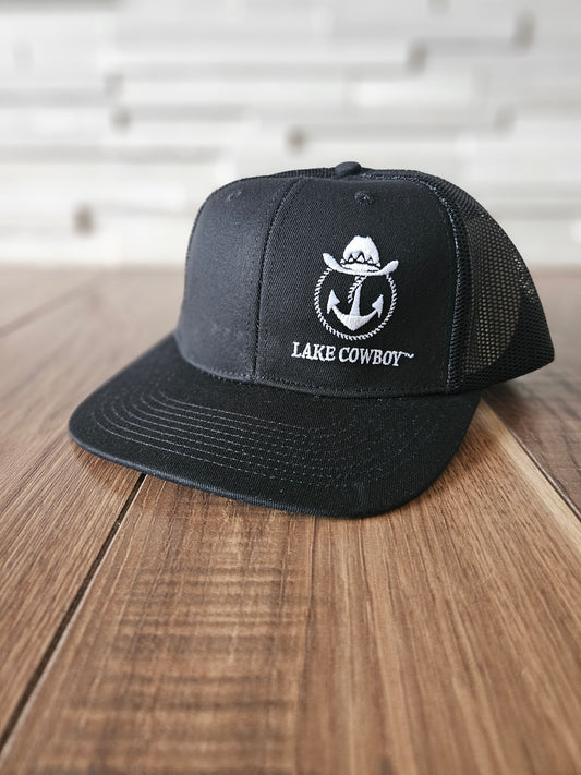 Lake Cowboy Baseball Hat (Black & White)