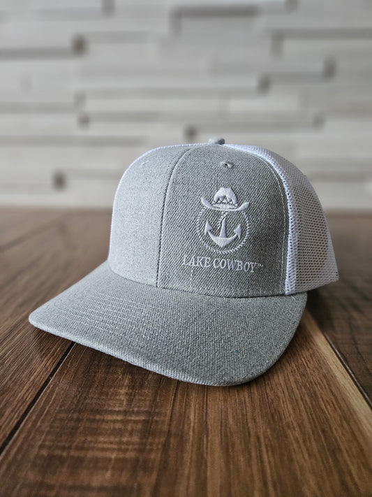 Lake Cowboy Baseball Hat (Grey & White)