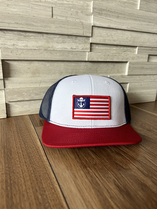 Lake Cowboy Patriot Baseball Hat 2.0 (Red White & Blue)