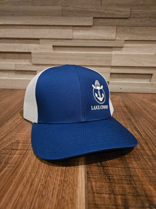 Lake Cowboy Baseball Hat (Blue & White)